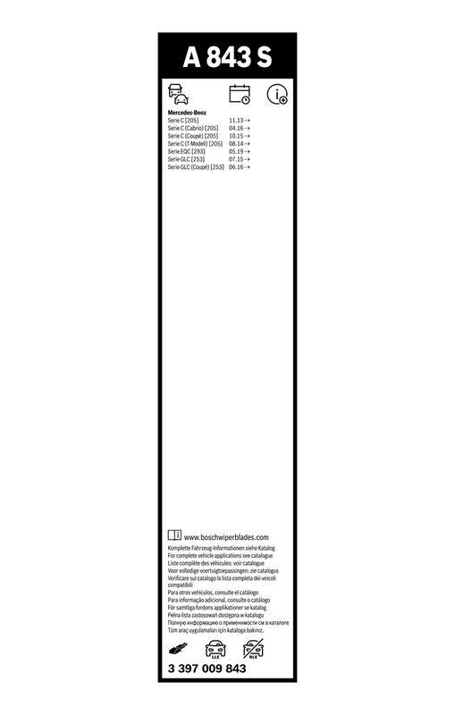 B-Ware BOSCH 3 397 009 843 Wischblatt A843S Aerotwin Scheibenwischer 550/550 mm vorne