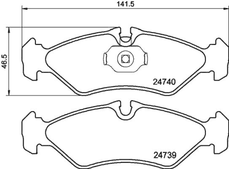 HELLA 8DB 355 014-421 Bremsbelagsatz, Scheibenbremsbelag für MB/VW