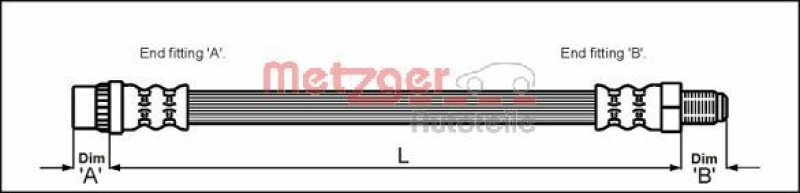 METZGER 4114711 Bremsschlauch für RENAULT HA links/rechts