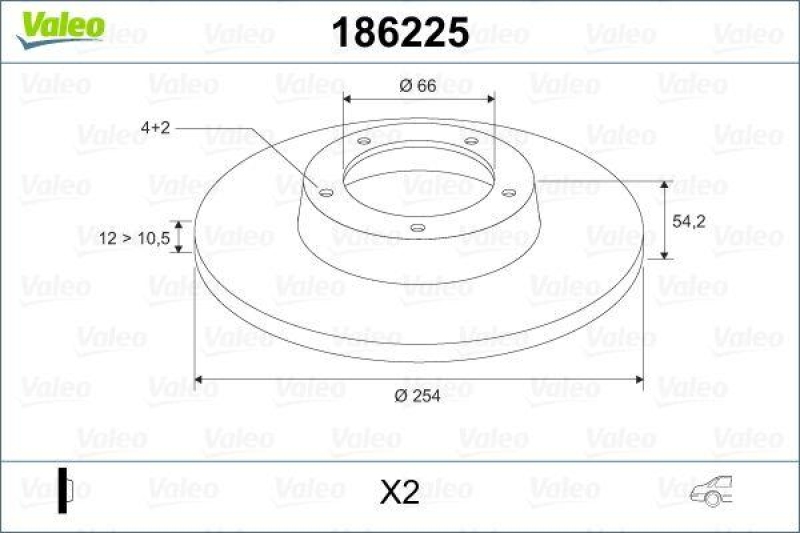 VALEO 186225 Bremsscheibe