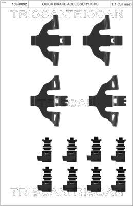 TRISCAN 8105 291626 Montagesatz, Scheibenbremsbelag für Audi