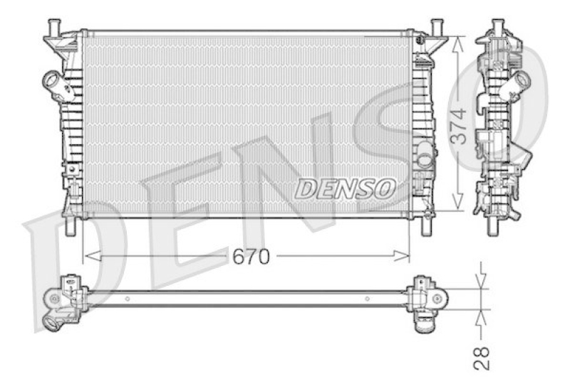 DENSO DRM10074 Kühler FORD FOCUS II (DA_) 1.6 (2004 - )