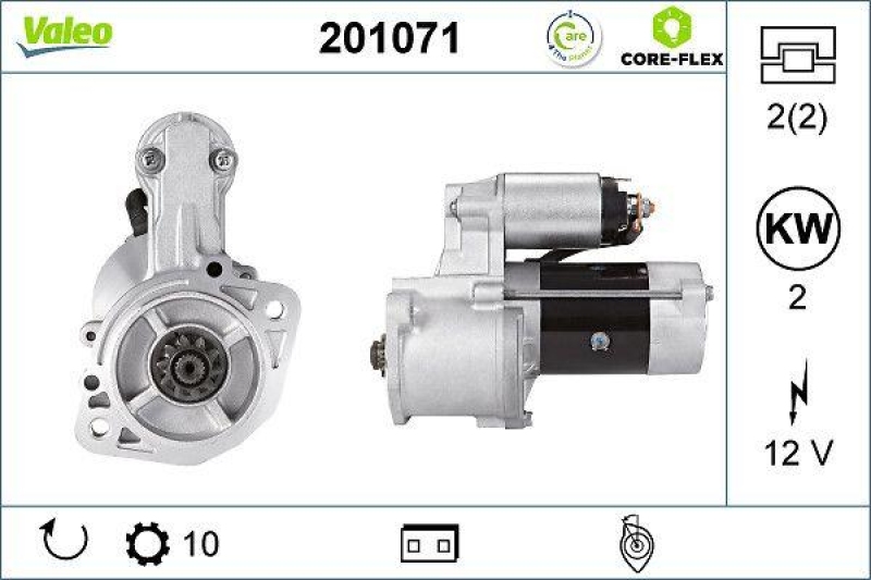 VALEO 201071 Starter - CORE-FLEX - Mitsubishi Paj