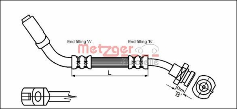 METZGER 4114724 Bremsschlauch für FORD/NISSAN VA links