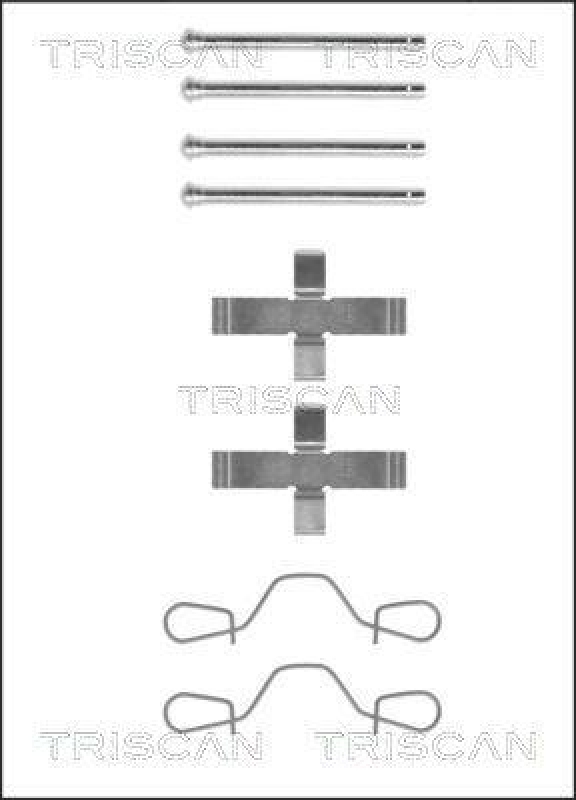 TRISCAN 8105 291410 Montagesatz, Scheibenbremsbelag für Audi, Vw