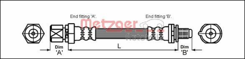 METZGER 4114730 Bremsschlauch für OPEL HA links/rechts