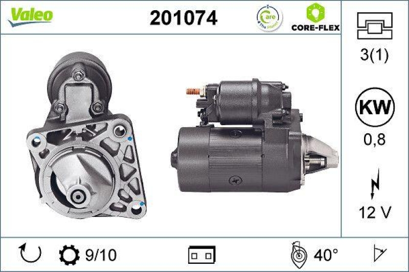 VALEO 201074 Starter - CORE-FLEX - FIAT Punto