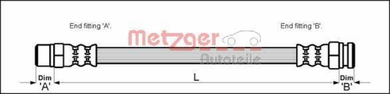 METZGER 4114736 Bremsschlauch für VW VA links/rechts