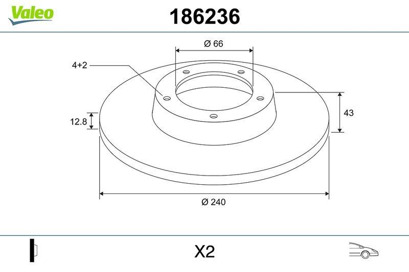 VALEO 186236 Bremsscheibe