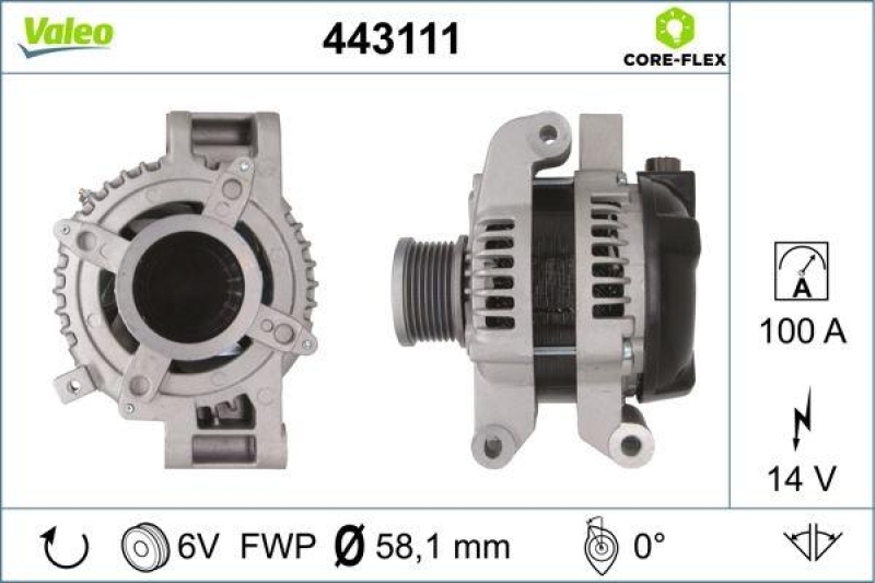 VALEO 443111 Generator - CORE-FLEX - Avensis, Co