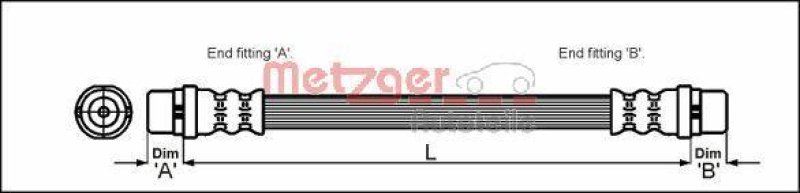 METZGER 4114744 Bremsschlauch für AUDI VA links/rechts