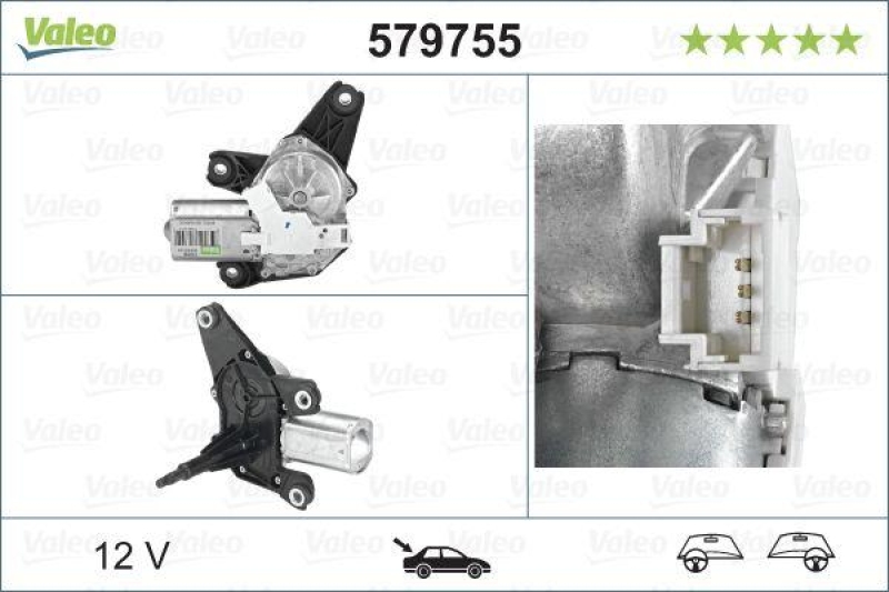 VALEO 579755 Wischermotor Heck