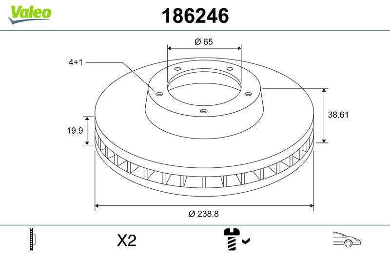 VALEO 186246 Bremsscheibe