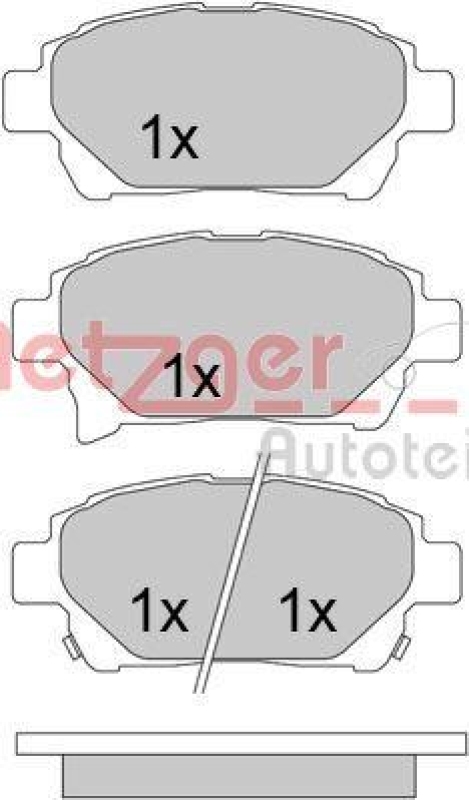 METZGER 1170586 Bremsbelagsatz, Scheibenbremse WVA 23 510