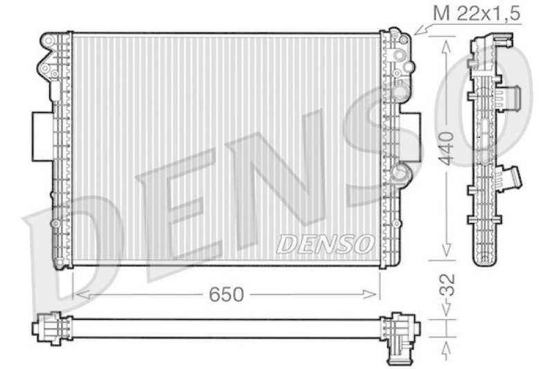 DENSO DRM12001 Kühler IVECO DAILY III Platform/Chassis 35 S 11,35 C 11 (A2FC13AA, A6FBU4AB, A2NB14A1, A2ND13A1...) (1999 - )