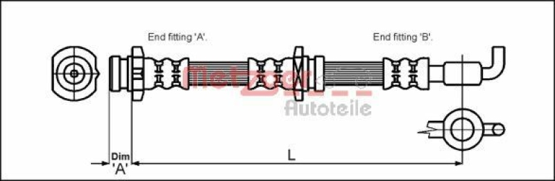 METZGER 4114757 Bremsschlauch für OPEL VA links/rechts