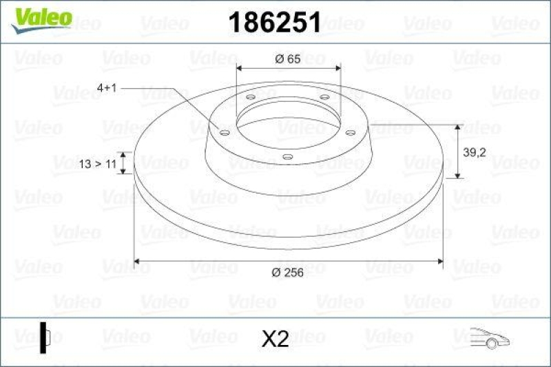 VALEO 186251 Bremsscheibe