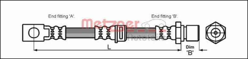 METZGER 4114758 Bremsschlauch für OPEL VA links/rechts