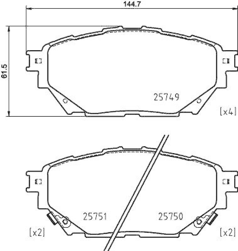 HELLA 8DB 355 039-471 Scheibenbremsbelagsatz