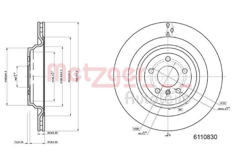 METZGER 6110830 Bremsscheibe Lack/Ks/Ms/Hc für MB HA