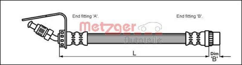 METZGER 4114761 Bremsschlauch für RENAULT