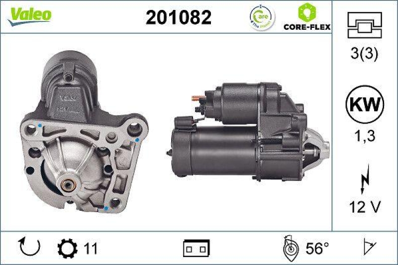 VALEO 201082 Starter - CORE-FLEX - RENAULT Kangoo