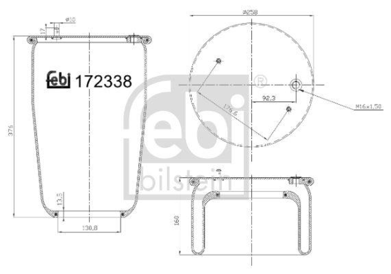 FEBI BILSTEIN 172338 Luftfederbalg ohne Kolben für Volvo