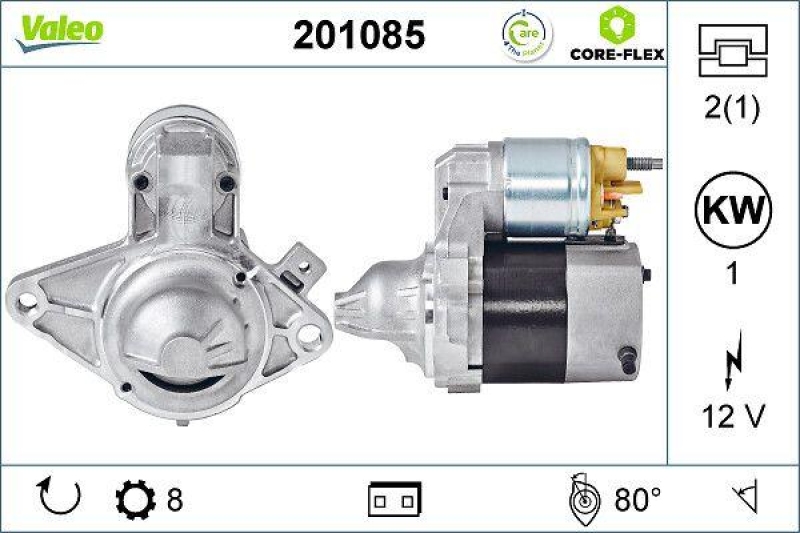 VALEO 201085 Starter - CORE-FLEX - CITROEN C1