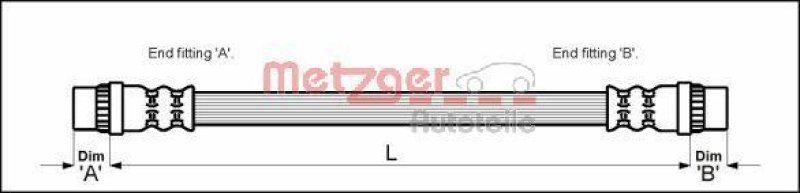 METZGER 4114765 Bremsschlauch für RENAULT HA links/rechts