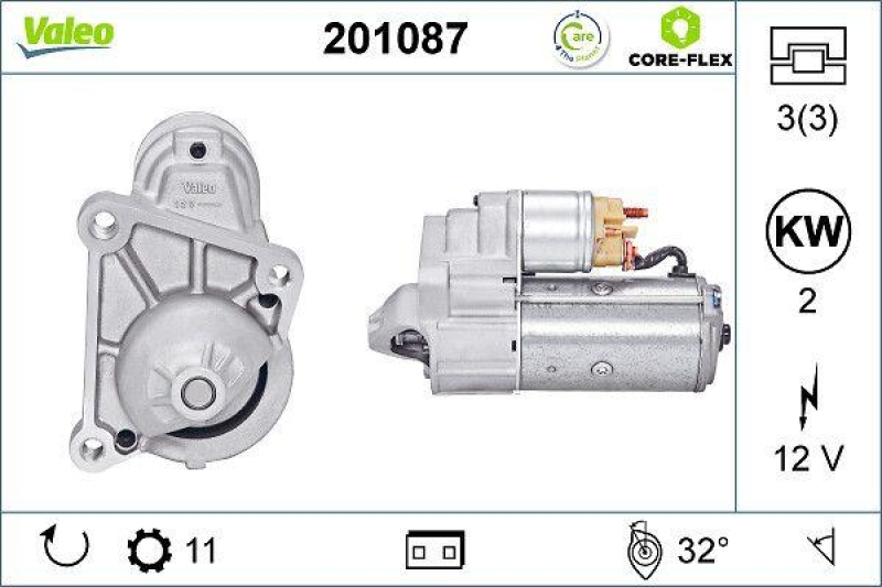 VALEO 201087 Starter - CORE-FLEX - RENAULT Clio