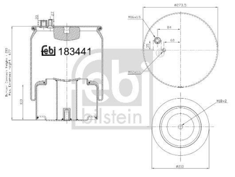 FEBI BILSTEIN 183441 Luftfederbalg mit Stahlkolben für M A N