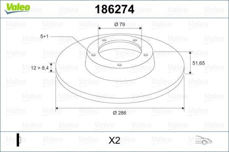 VALEO 186274 Bremsscheibe