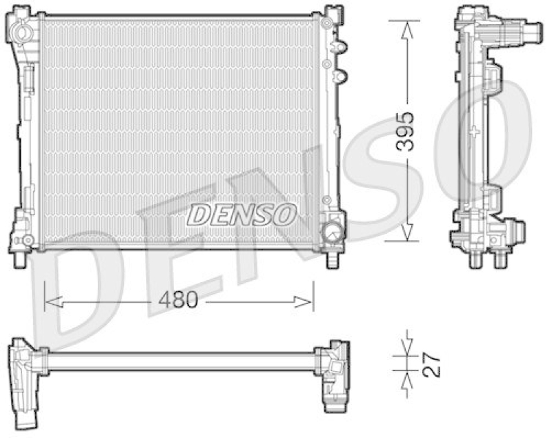 DENSO DRM13014 Kühler LANCIA YPSILON 2011 0.9 TB 85cv/1.3 M.jet 95cv