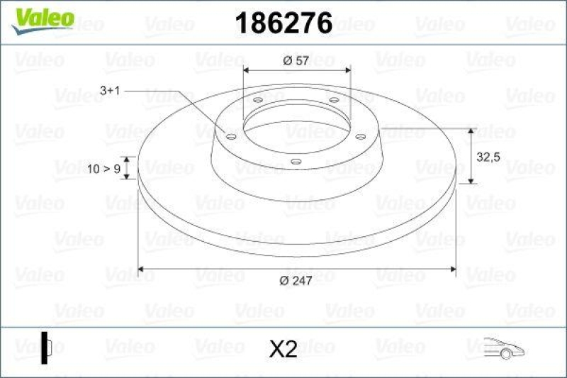 VALEO 186276 Bremsscheibe