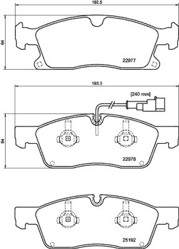 HELLA 8DB 355 039-871 Scheibenbremsbelagsatz