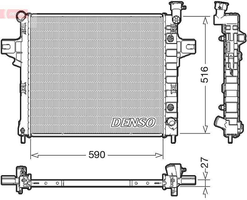 DENSO DRM06031 Kühler JEEP GRAND CHEROKEE II (WJ, WG) 4.7 V8 4x4 10/2001->09/2005