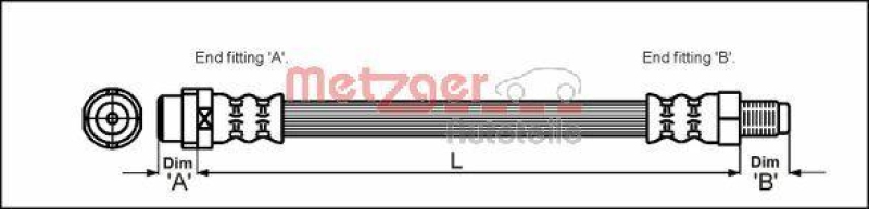 METZGER 4114776 Bremsschlauch für AUDI HA links/rechts