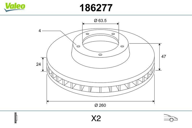 VALEO 186277 Bremsscheibe