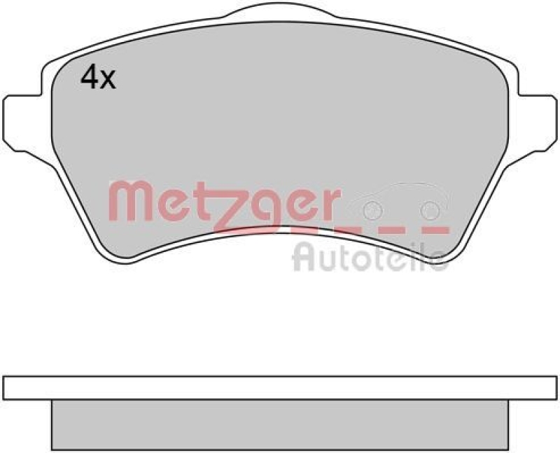 METZGER 1170612 Bremsbelagsatz, Scheibenbremse WVA 23 615