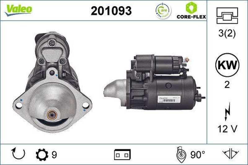 VALEO 201093 Starter - CORE-FLEX - BMW 3 series