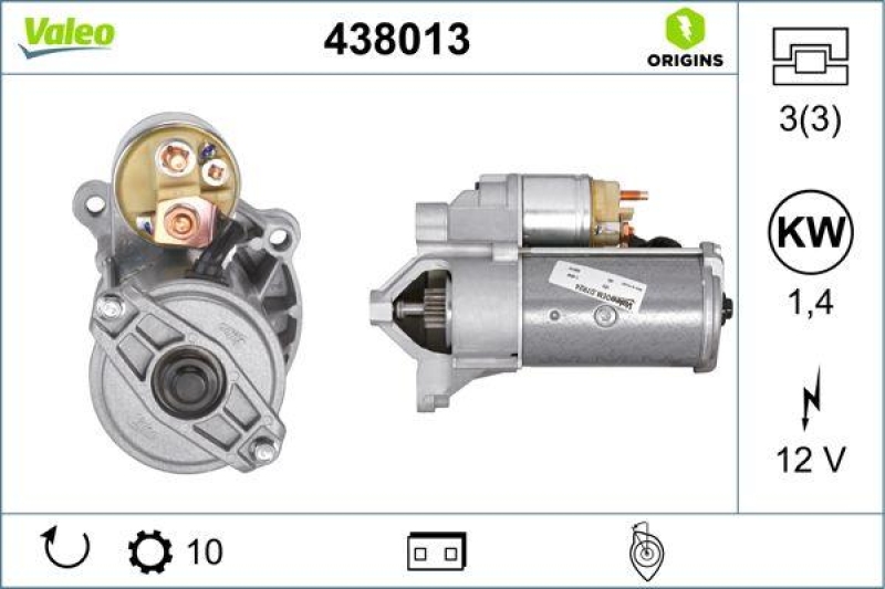 VALEO 438013 Starter Neu - ORIGINS