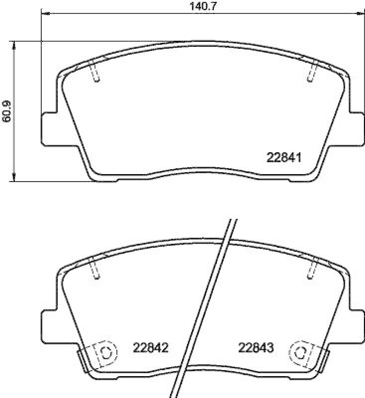 HELLA 8DB 355 039-921 Scheibenbremsbelagsatz