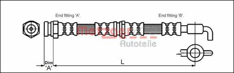 METZGER 4114780 Bremsschlauch für MAZDA VA links/rechts