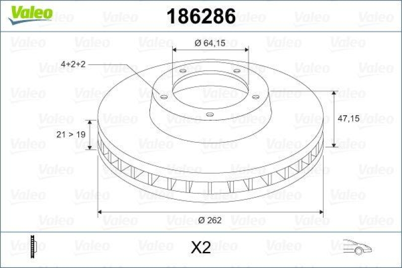 VALEO 186286 Bremsscheibe