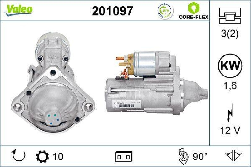 VALEO 201097 Starter - CORE-FLEX - BMW 3 Series