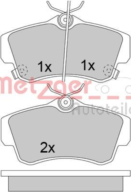 METZGER 1170459 Bremsbelagsatz, Scheibenbremse WVA 23 532