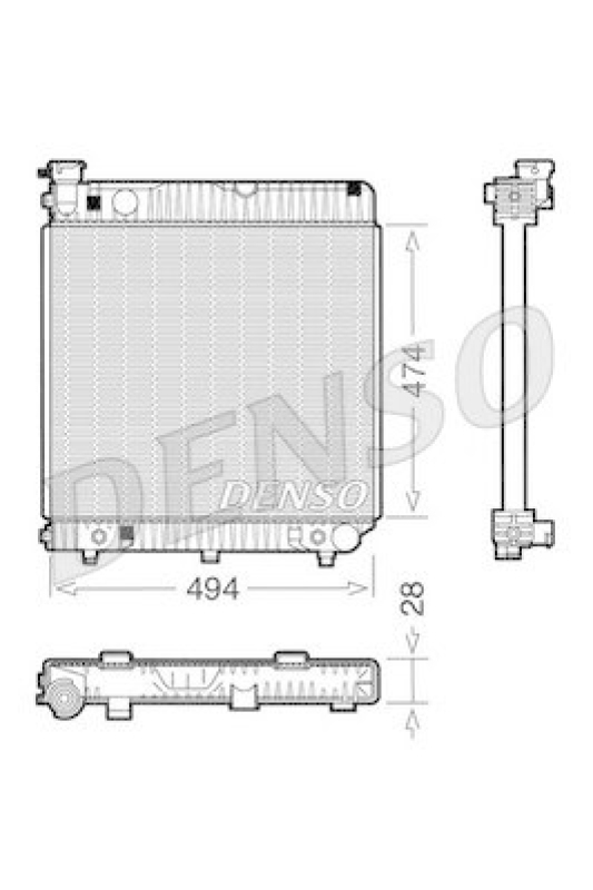 DENSO DRM17002 Kühler MERCEDES-BENZ T1 Platform/Chassis (601) 208 D 2.3 (1988 - 1996)