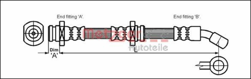 METZGER 4114791 Bremsschlauch für SUZUKI VA links/rechts