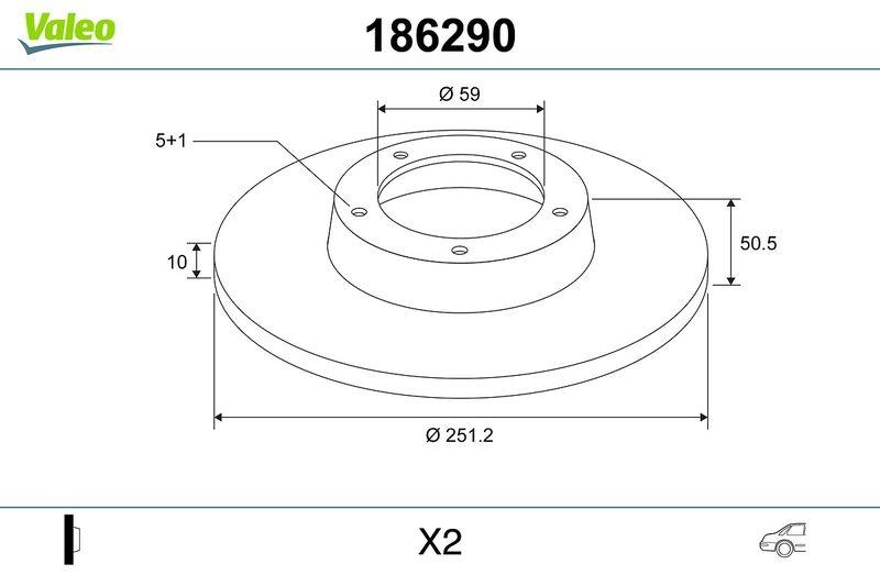 VALEO 186290 Bremsscheibe