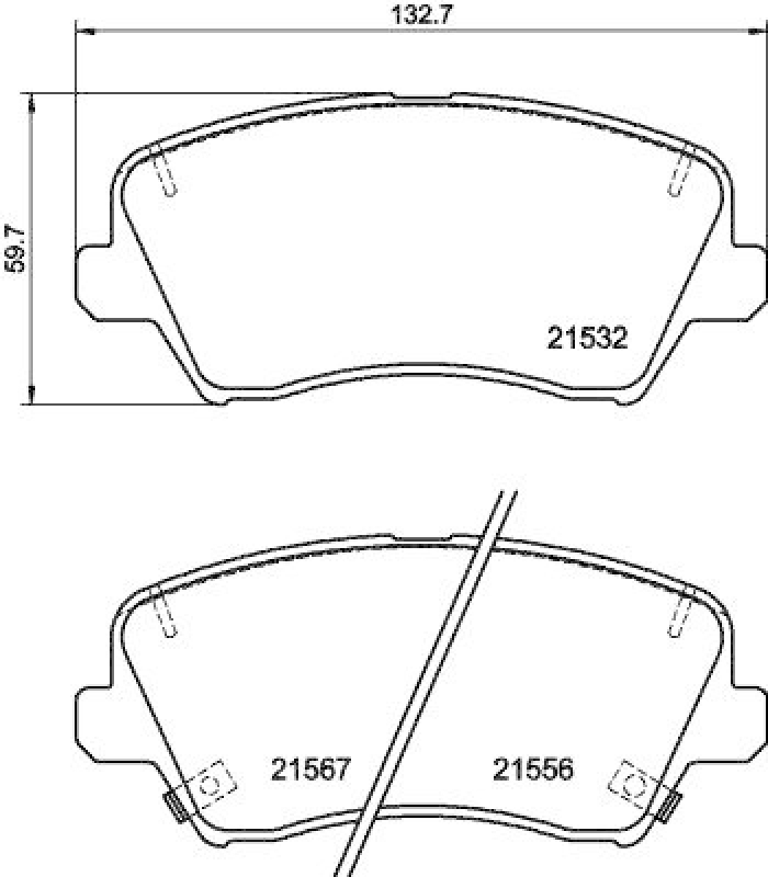 HELLA 8DB 355 039-971 Scheibenbremsbelagsatz